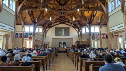 View from the back during ministry