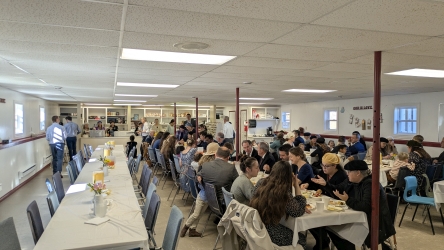 Conference lunch crowd downstairs at Blues Mills