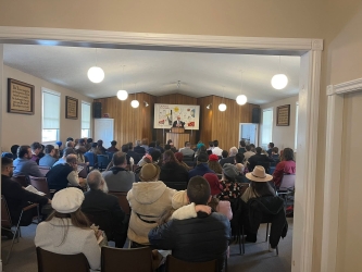 View from the back of the Tatamagouche Gospel Hall during ministry