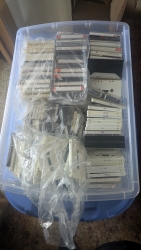 Box of cassette tapes to be digitised