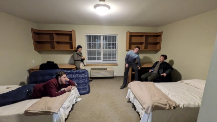 Hanging out in the dorm room