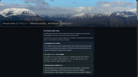 Screenshot of the High Arctic Good News website homepage.