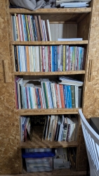 Office area showing progress toward being usable again.